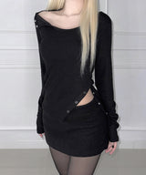 Faint Slit Snap Top (3colors)