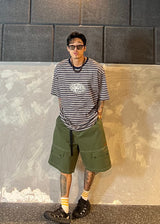Bermuda shorts with local embroidered belt 3COLOR