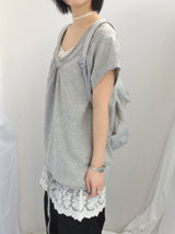 embossed shirring strap t
