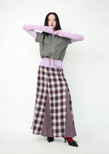 vintage check skirt red ver.