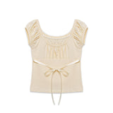 Eyelet Layered T-shirt (Yellow)