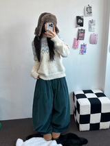 コーデュロイオールバンディングバルーンパンツ ❤🩶💚3COLOR