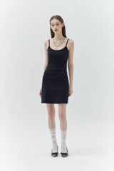 KIRSH PLAIN CHERRY SLIM FIT SLEEVELESS DRESS - DARK NAVY   