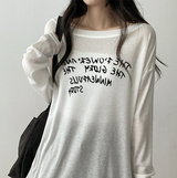 Alling lettering shoulder long sleeve tee