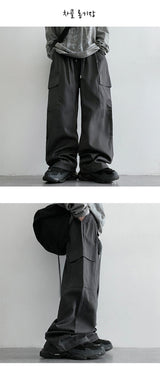 [3 Tier Length] [S–2XL] Tida Tantan Pintuck Banding Cargo Wide Pants (6 colors)