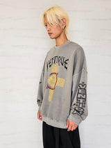 VENTIQUE ピグメントホーリースウェットシャツ 2colors