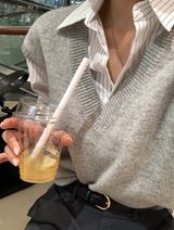 セッター ウール Vネック ニット ベスト/ 4カラー