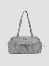 STRING RIBBON DUFFLE BAG GRAY