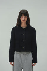 WOOLLY NO COLLAR JACKET
