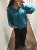 [MD Pick]ウールタッチブラッシュVネックニット (4 Colors)