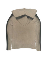Sprayed Star Knit Hoodie(Beige)