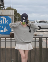 [MADE] Silhouette, summer V-neck loose fit knit