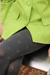 gray & matcha pop dot tights