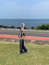レースリボンクロップドノースリーブ