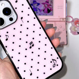 [MADE] xs ♩♪♬ dot. (pink) glass bumper iPhone case