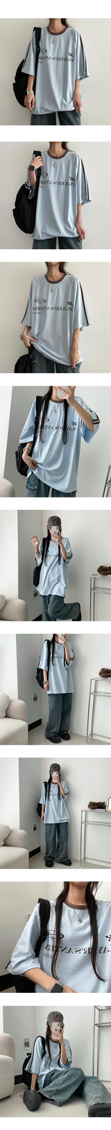 Pledin sporty raglan short-sleeved T-shirt