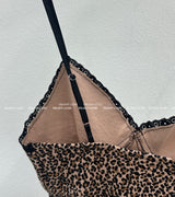 leopard lace bustier sleeveless