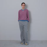 Gray Slit Snap Long Pants