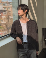 Nova Crop Heathered Round Cardigan