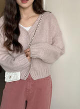 [SHOPPERMADE] パステルアルパカウールニットカーディガン (4color)