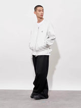 FMACM Drawstring Waist Ripped Seam Crew Neck Cardigan Sweatshirt
