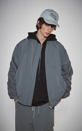  SHIRRING SLEEVED MA-1_GRAY
