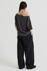 ワンショルダーTシャツ, Charcoal