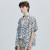 coconut hawaiian paisley half shirt white