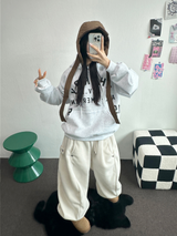 SHOULDER ARM PRINTING TATTOO PATCH CHERRY HOODIE🍒🩵🤍3COLOR