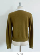 Atin Shirt Collar Pocket Knit Cardigan