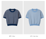 Slow Boucle Striped Short Sleeve Knit / 5 colors