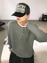 レイヤード ウォーマー ワッフル Tシャツ (4c)