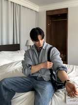 メインベーシックウォッシュドBBストレートフィットデニムパンツ