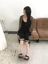 ribbon capri leggings