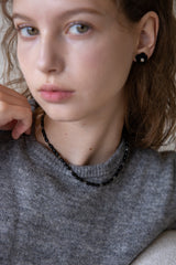 Oval black onyx necklace