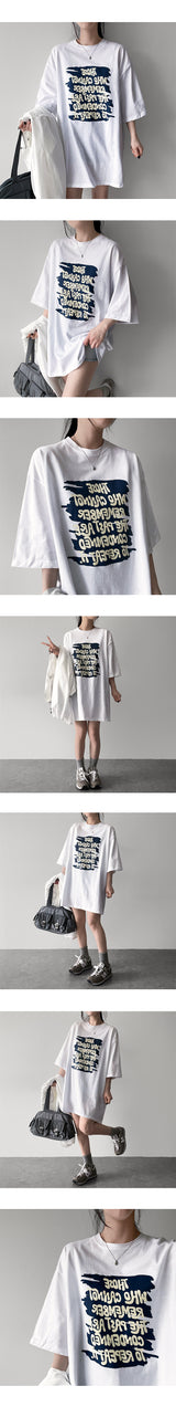 TURY Boxy Fit Printed Short Sleeve Tee