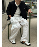 [Unisex] Nylon two tuck rope banding pants(3color)