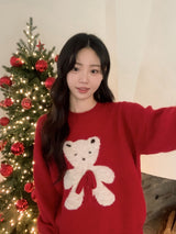 #テディベアリボンルーズニット (3color)
