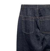 Lining roll-up balloon fit raw denim