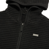 25SS ソリードニットパーカー ジップアップ ブラック