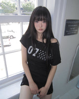 Yael Studded One-Shoulder T-Shirt