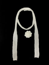 Rose pin + knit scarf