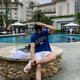 Liu Washing Cotton Banding Shorts