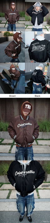 TBD Baseball Bomber Jacket Brown