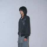 Untitled Starrynight Small Stripe Hood Zip Up BLack Chacoal
