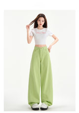 Cherry Blossom Pink Wide Leg Lyocell Denim Jeans