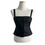 Tailor Mono Button Bustier Back Slit Top