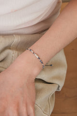 Sea of Youth, single line bracelet_March Birthstone