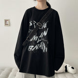ブレット グラフィック レタリング ロングスリーブ Tシャツ (4 colors) H&L