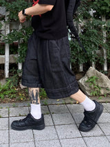 Layered Stitched Bermuda Pants